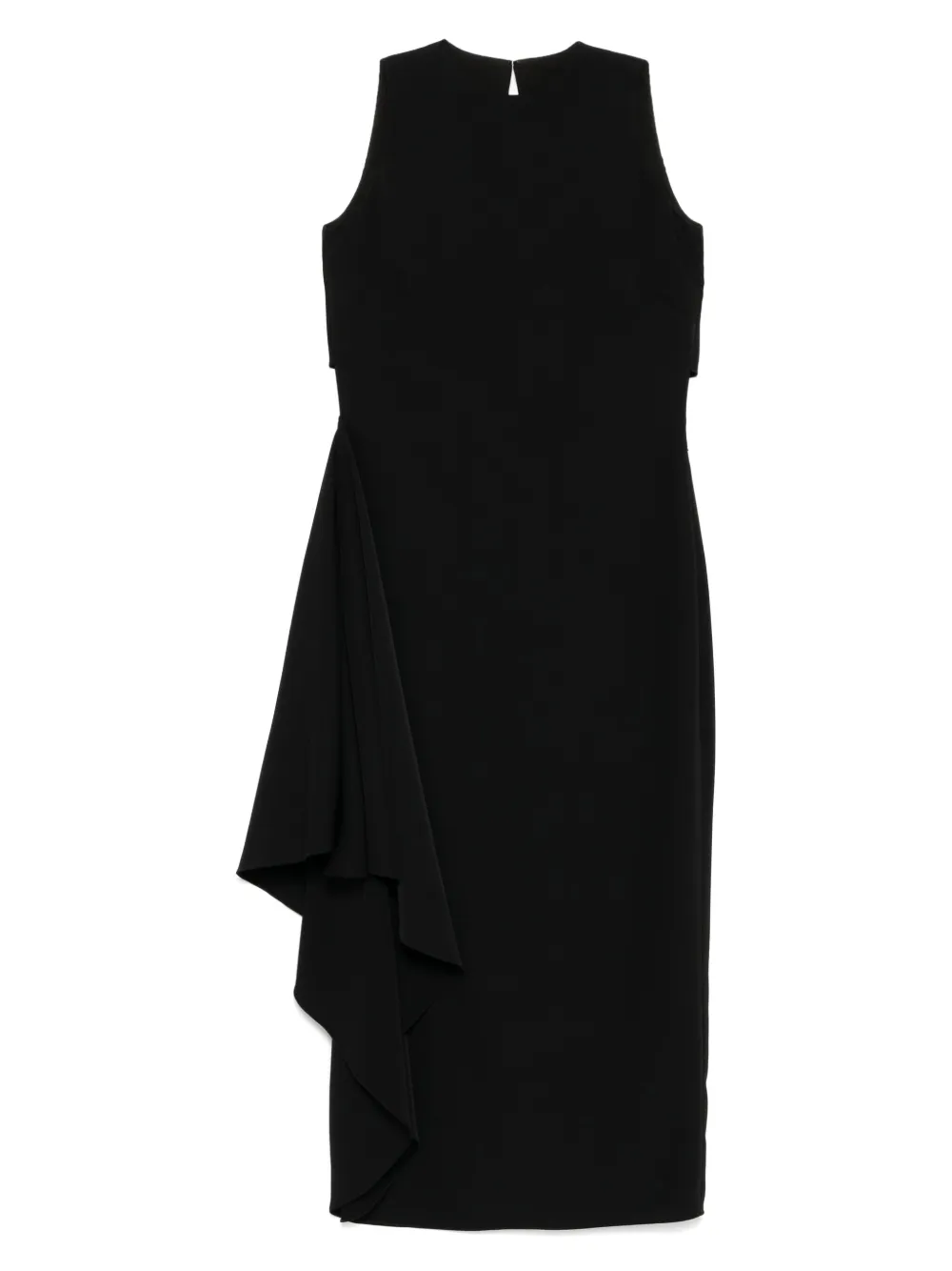 Amsale vestido de crepé con joyas en el cuello | negro | Image 1