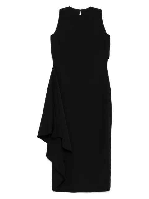Amsale crepe jewel-neck dress