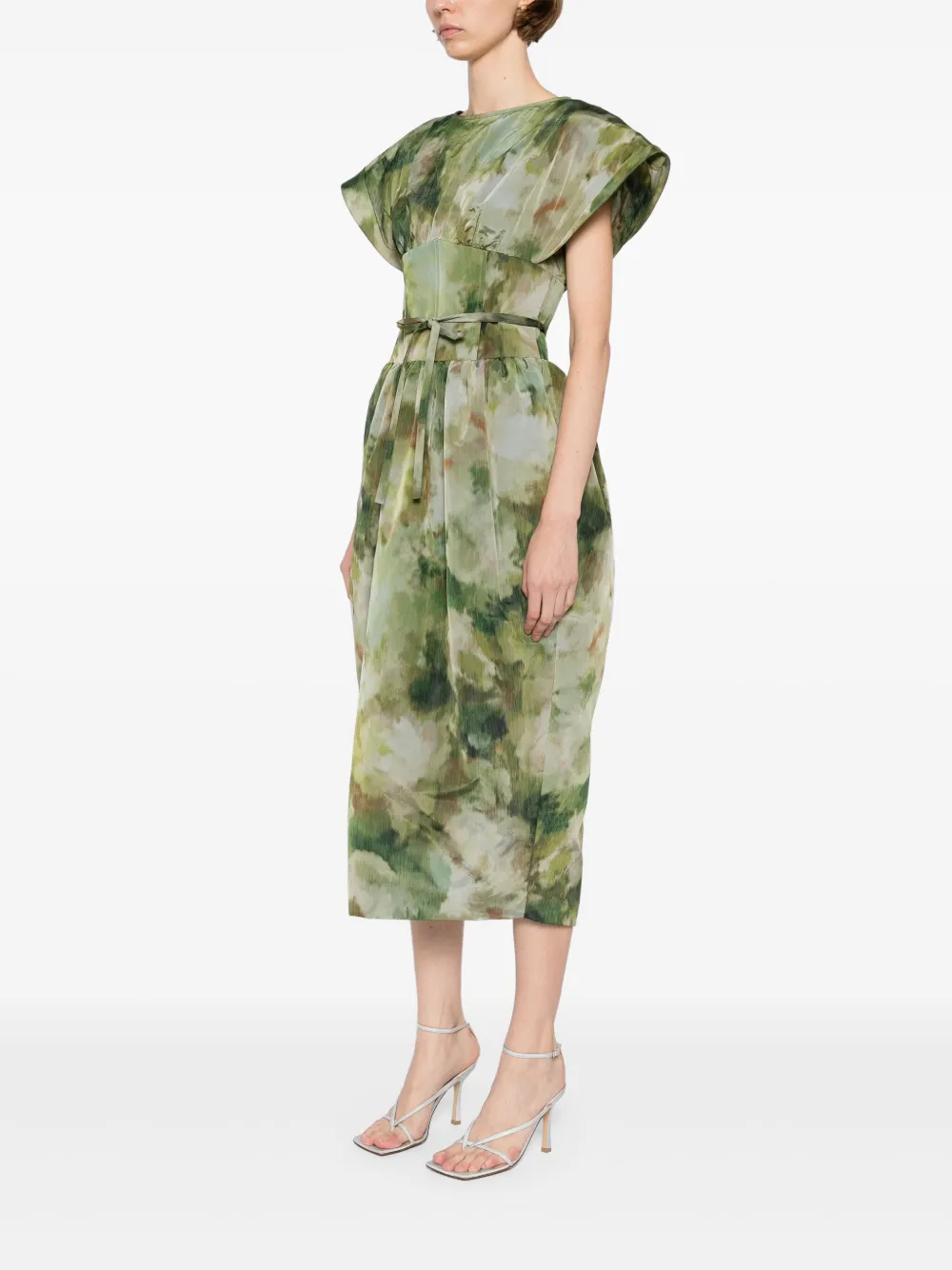 Amsale Taffeta jurk met korset Groen