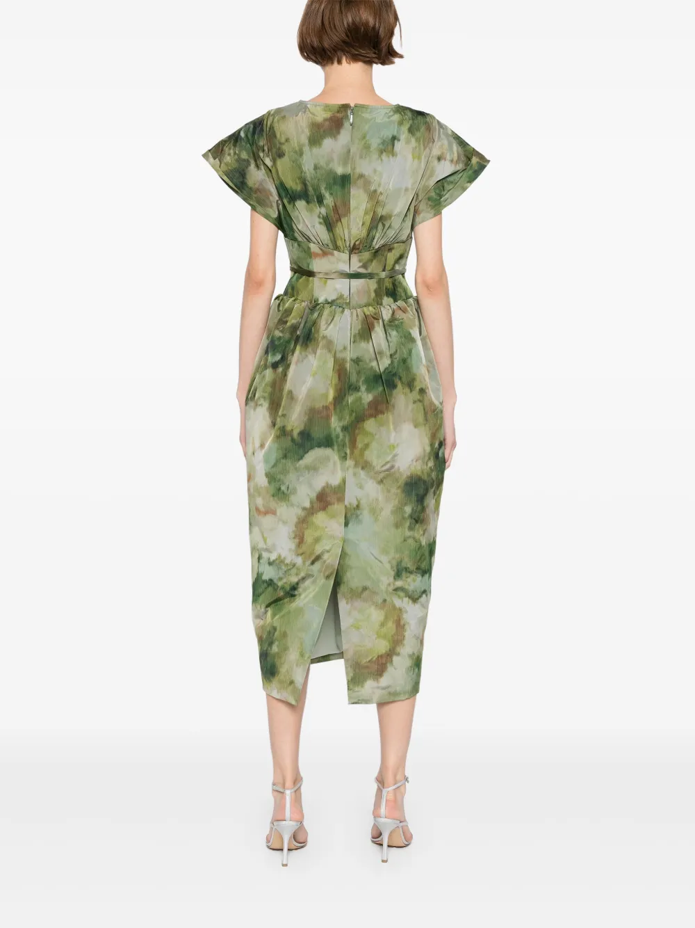 Amsale Taffeta jurk met korset Groen
