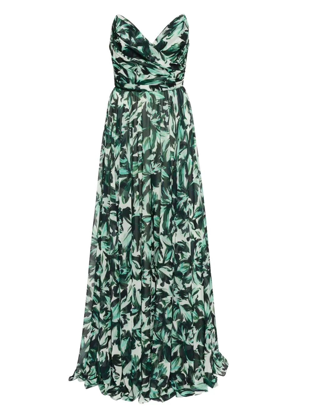 Amsale Strapless jurk Groen