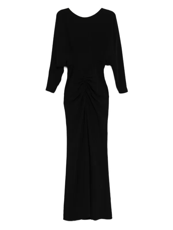 amsale black dress Amsale Evening Peplum Train Gown P457M