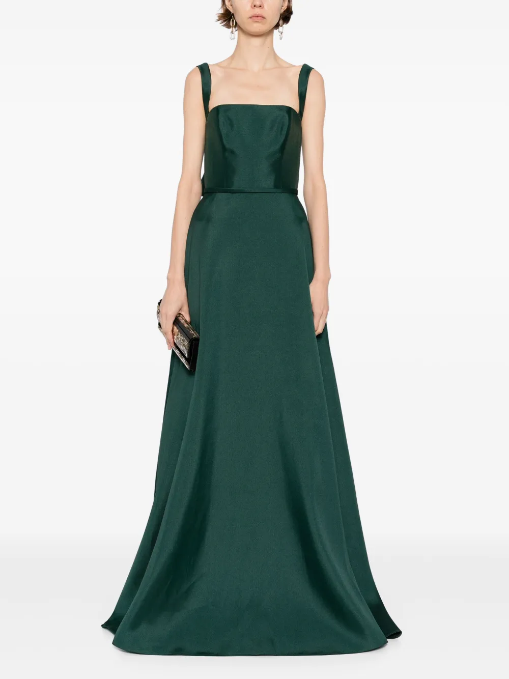 Amsale square-neck gown - Groen