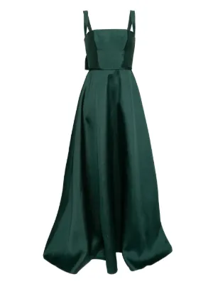 green satin bandeau dress Emerald Green Maxi Dress M
