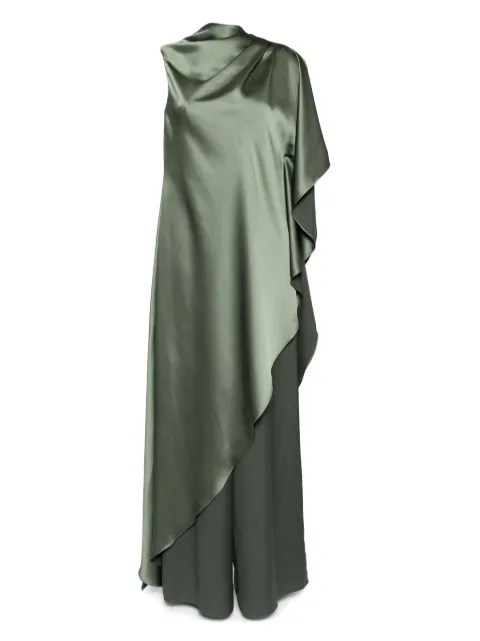 Amsale cascading draped column dress