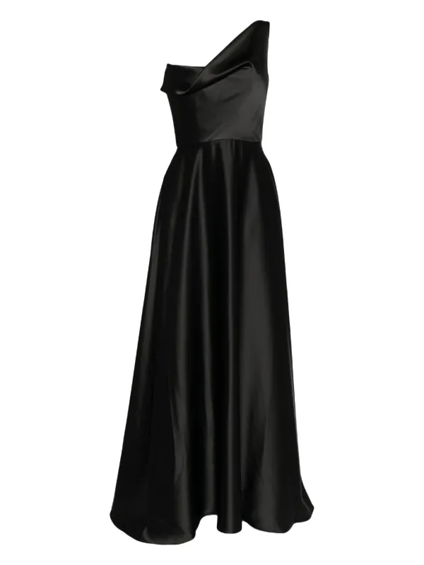 Amsale one-shoulder Draped Gown | Black | FARFETCH