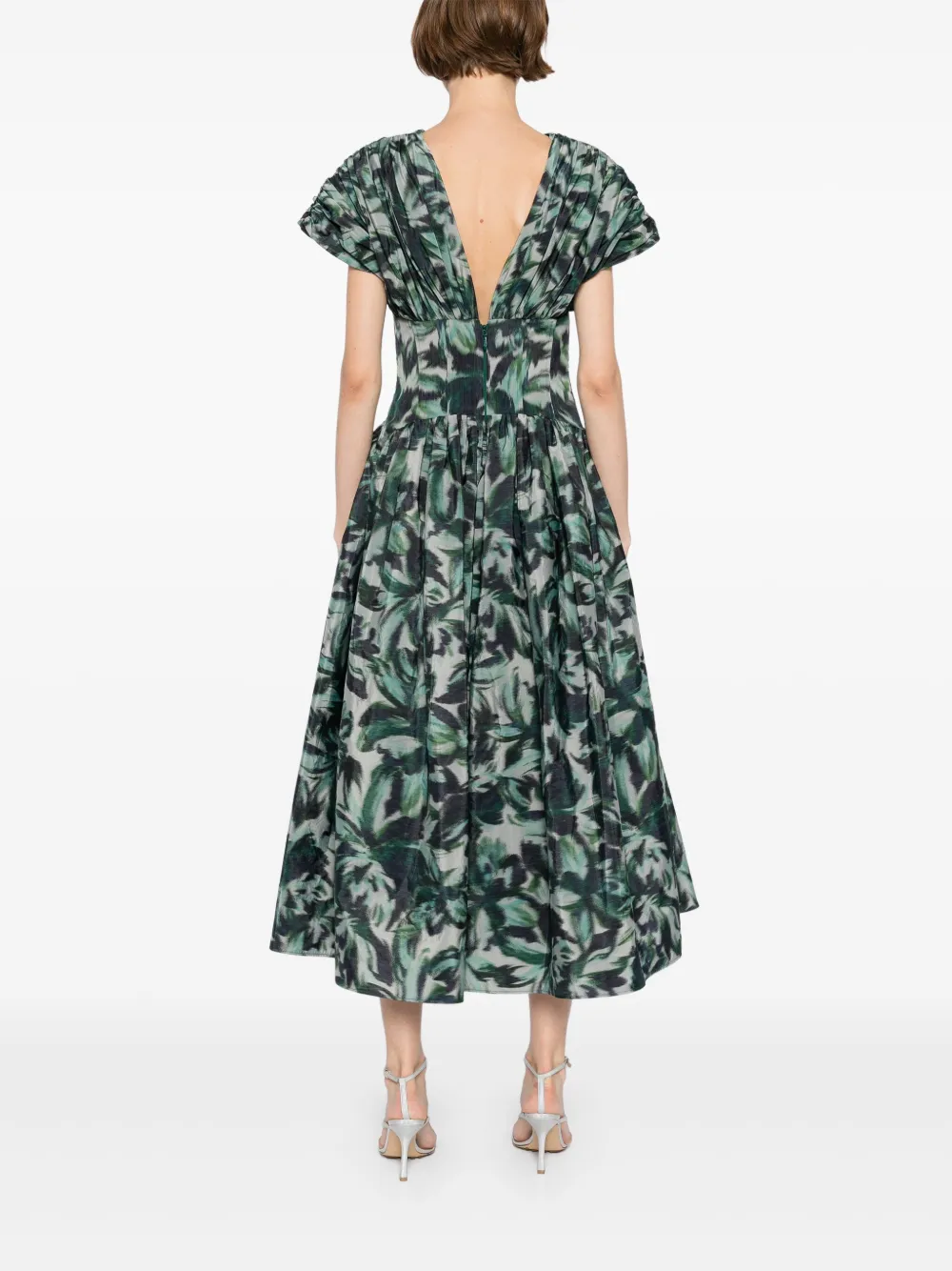 Amsale Jurk met verlaagde taille Groen