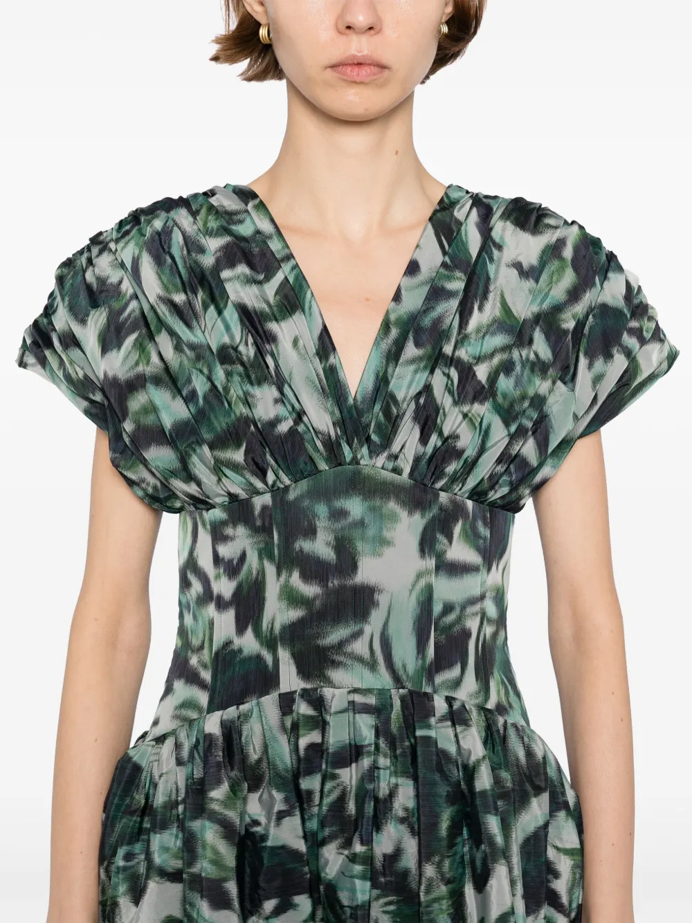 Amsale Jurk met verlaagde taille Groen