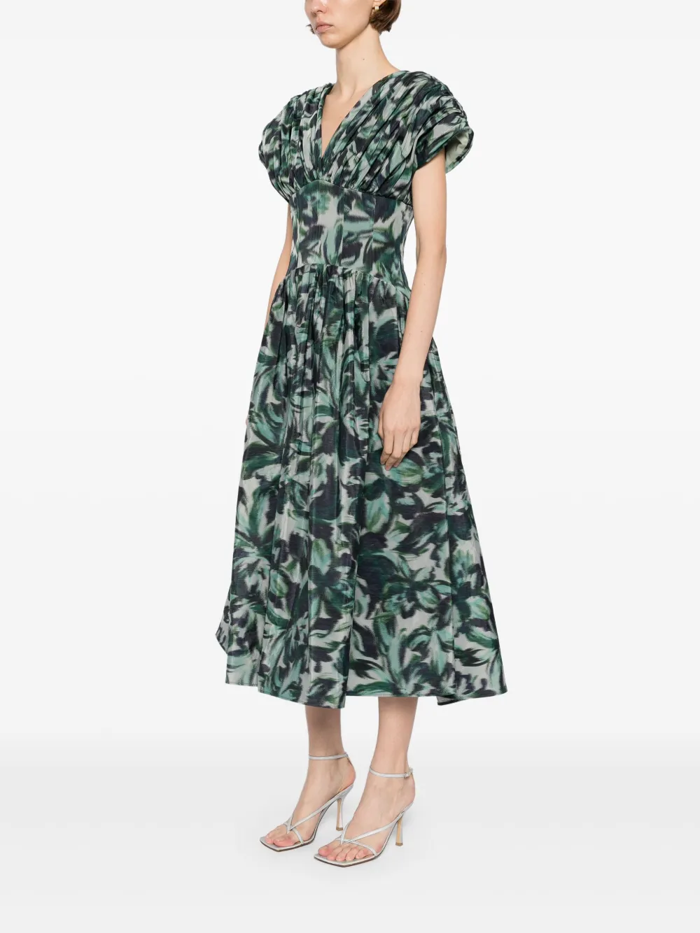 Amsale Jurk met verlaagde taille Groen