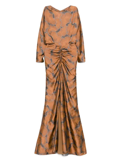 Amsale jacquard dolman-sleeved dress