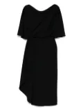 Amsale crepe draped bodice dress - Black