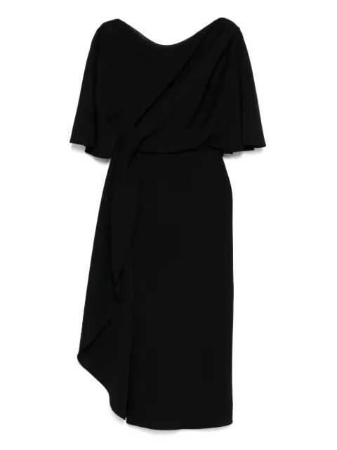 Amsale crepe draped bodice dress