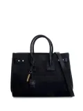 Saint Laurent Pre-Owned 2018 Small Croc Embossed Suede Sac De Jour satchel - Black