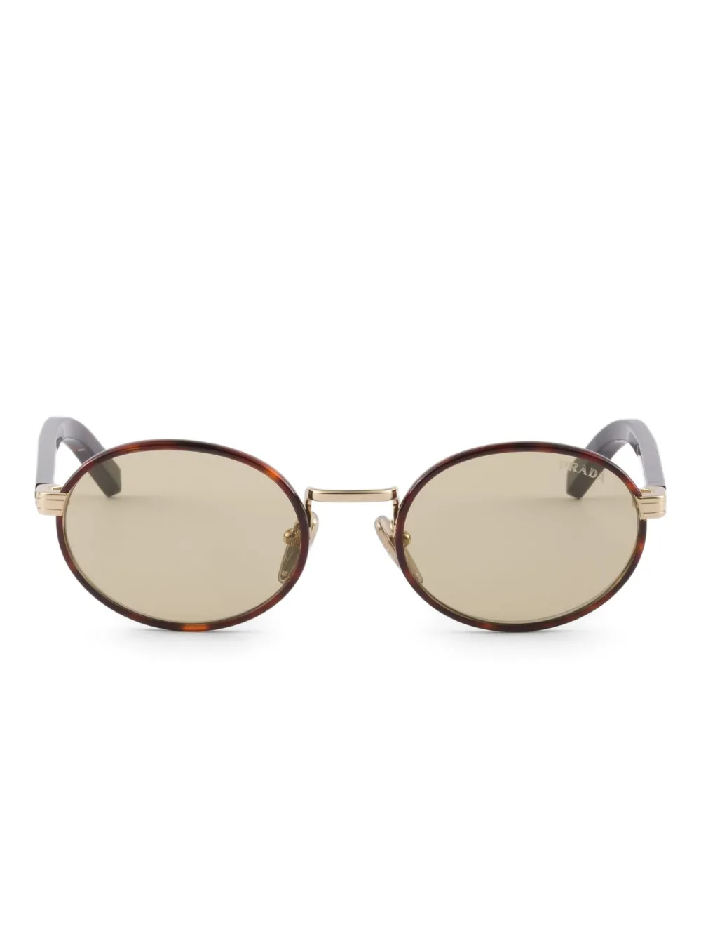Prada Eyewear Zonnebril met rond montuur Bruin