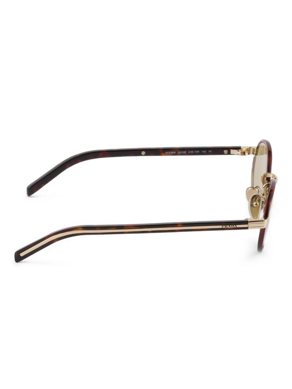 Prada Eyewear Zonnebril met rond montuur Bruin