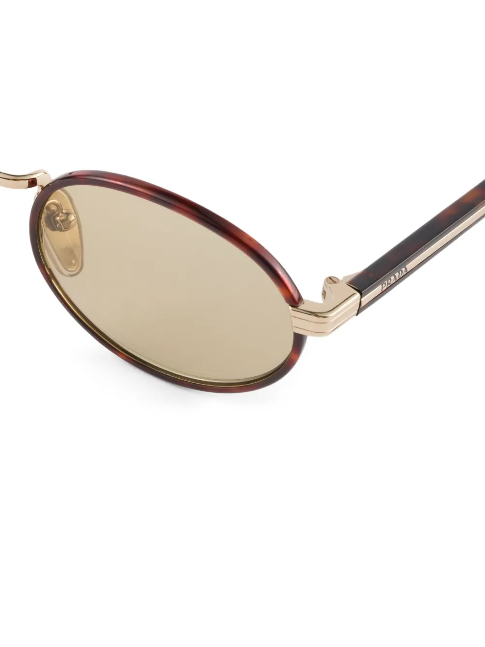 Prada Eyewear Zonnebril met rond montuur Bruin