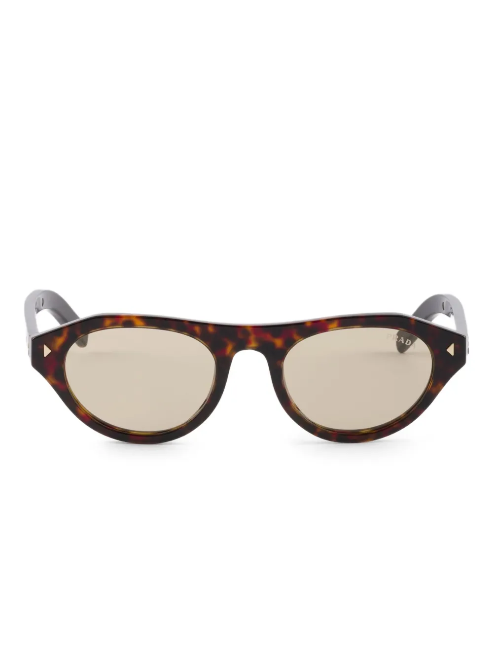 Prada Eyewear Zonnebril met ovalen montuur Bruin