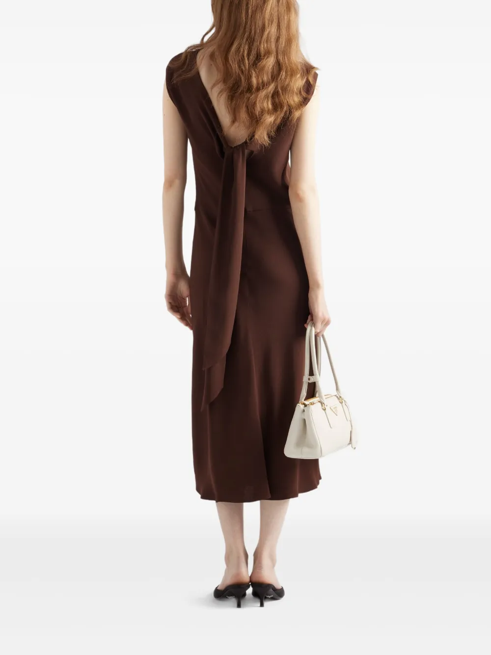 Prada Crêpe jurk Bruin