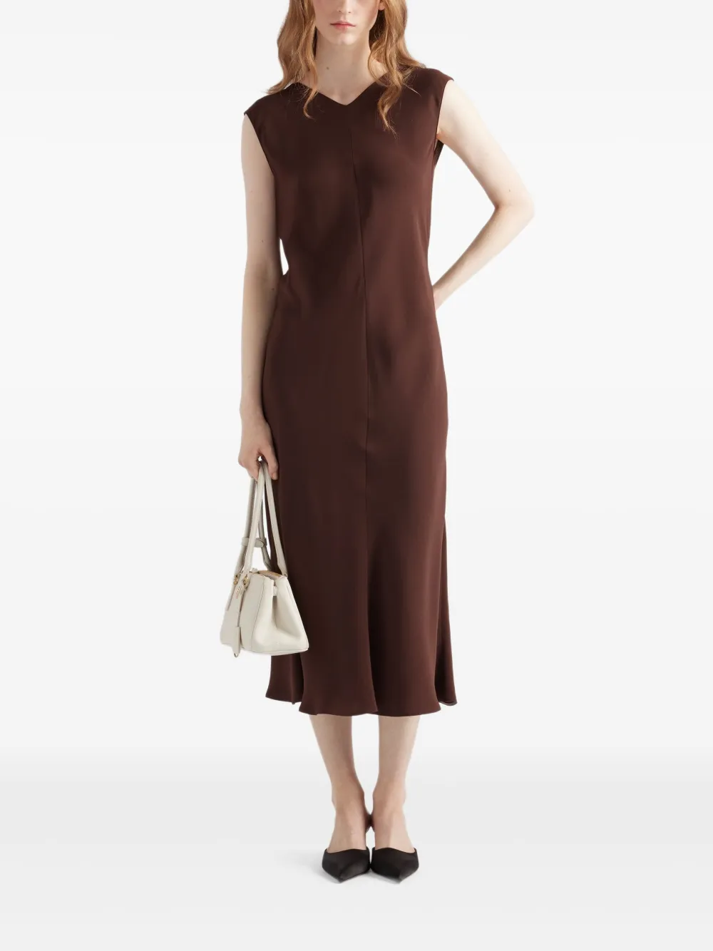 Prada Crêpe jurk - Bruin