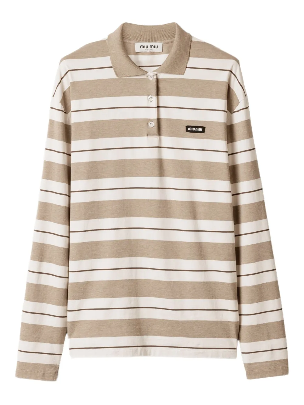 Miu Miu striped polo shirt | Neutrals | Image 1