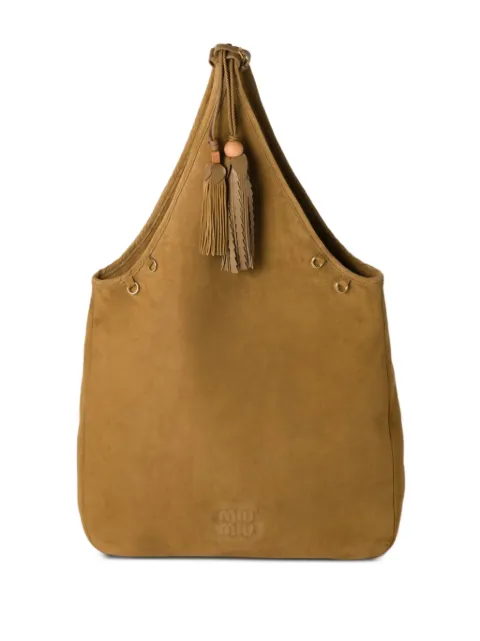 Miu Miu tassel-detail suede tote bag