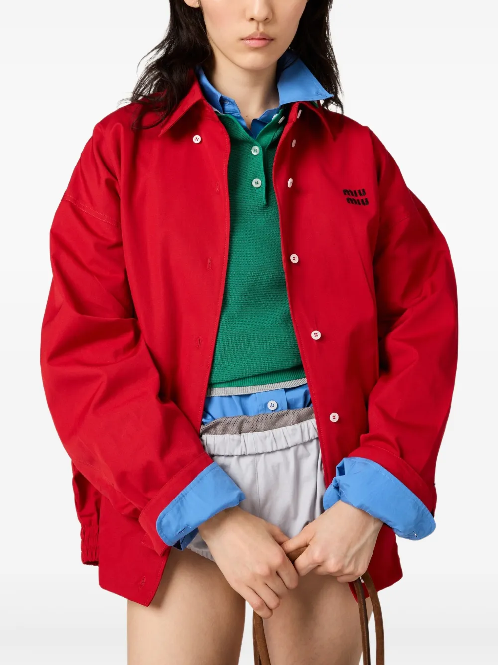 MIU MIU POPLIN BOMBER JACKET