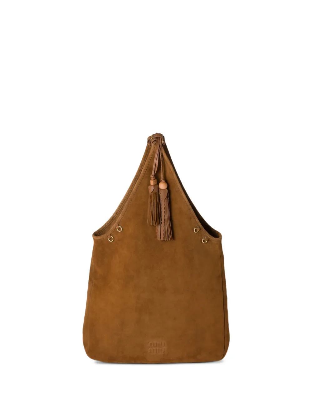 Miu Miu tassel-detail suede tote bag | Brown | Image 1