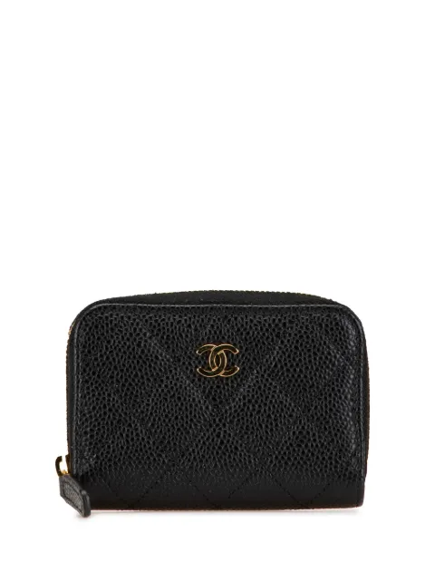 CHANEL Pre-Owned 2021-2024 CC Quilted Caviar Zip Purse coin pouch