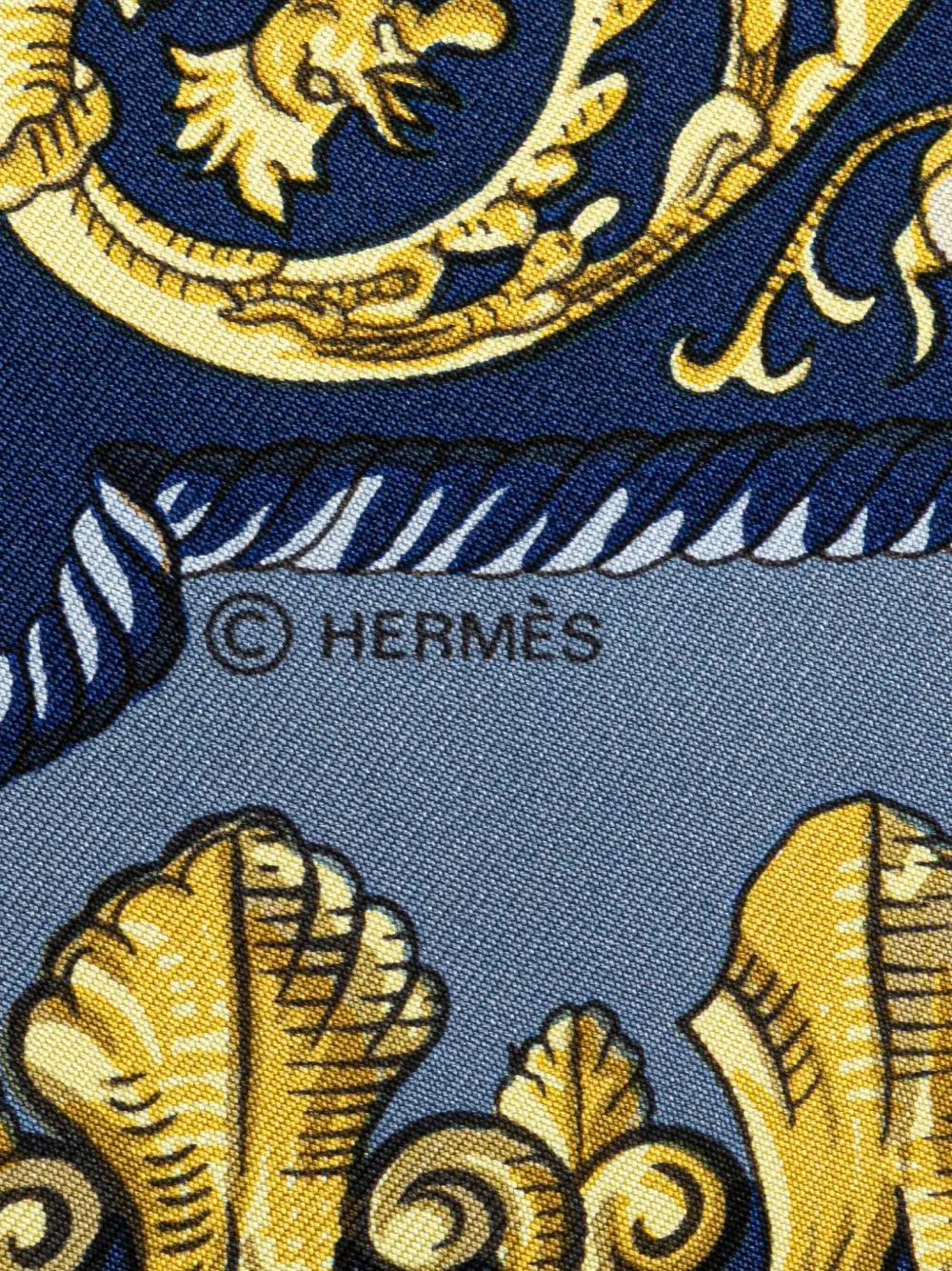Pre-owned Hermes 20th Century Lvdovicvs Magnvs Silk Scarf Scarves In Blue