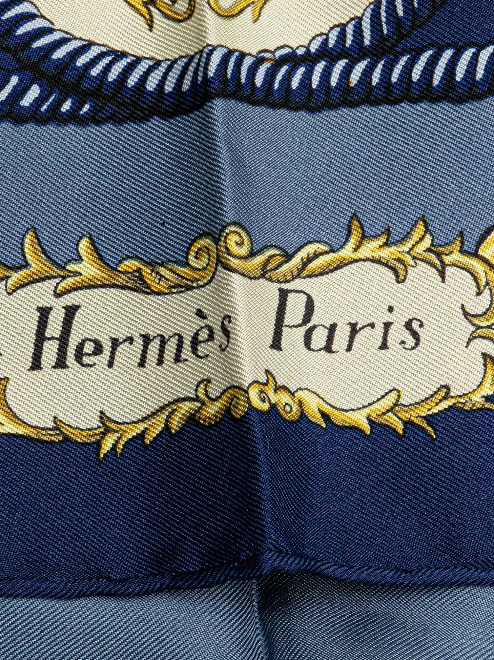 Pre-owned Hermes 20th Century Lvdovicvs Magnvs Silk Scarf Scarves In Blue