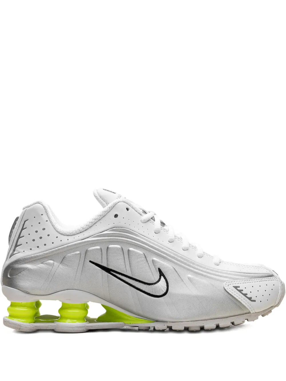Nike Shox R4 "White Metallic Silver Volt" sneakers