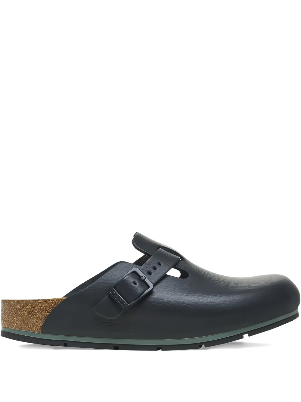 Birkenstock buckle leather slippers Black