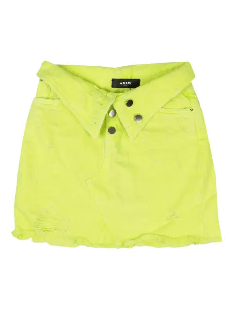 AMIRI denim destroyed mini skirt 