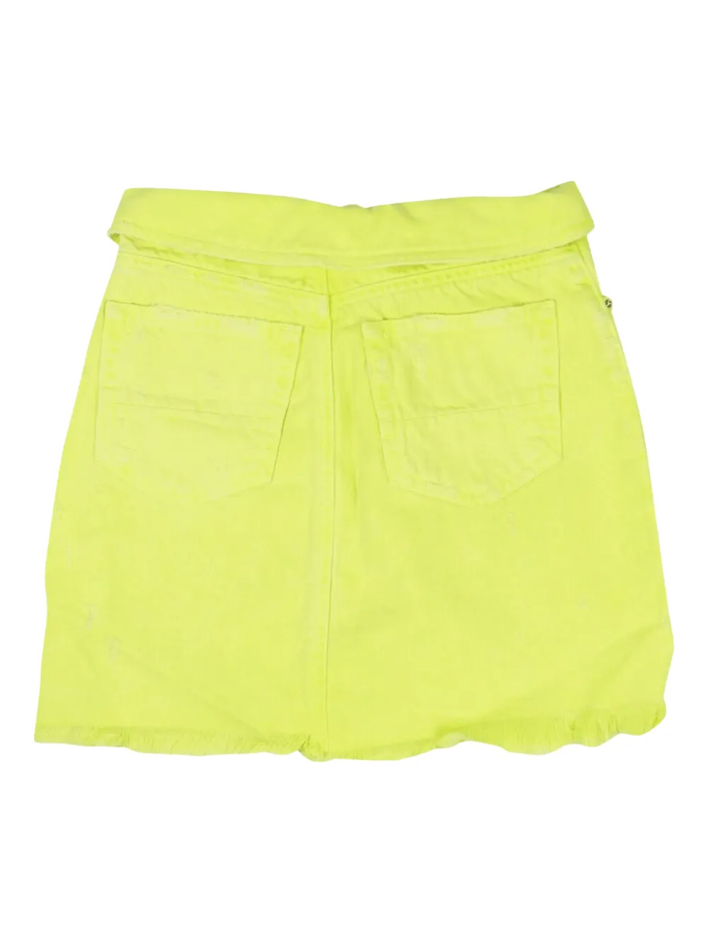 AMIRI denim destroyed mini skirt - Geel