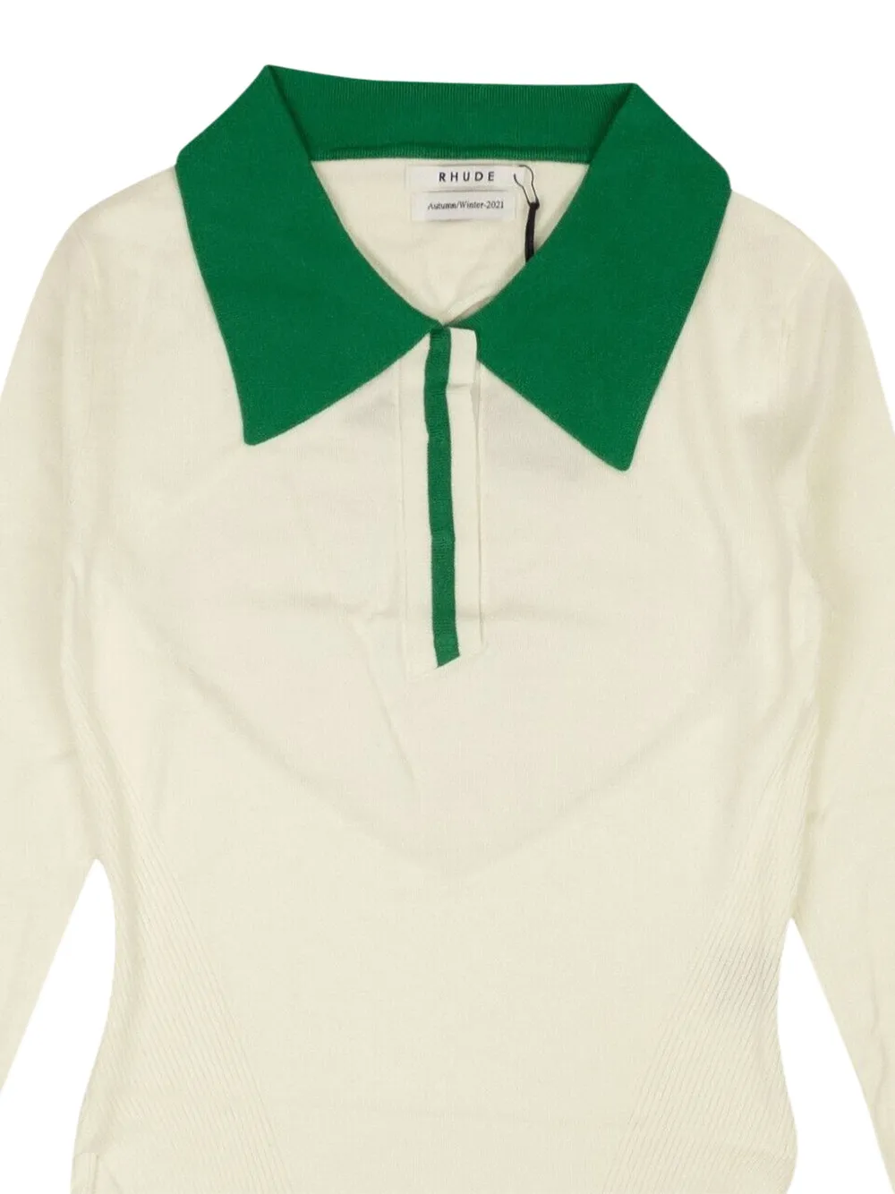 RHUDE F-1 long-sleeve polo shirt - Wit