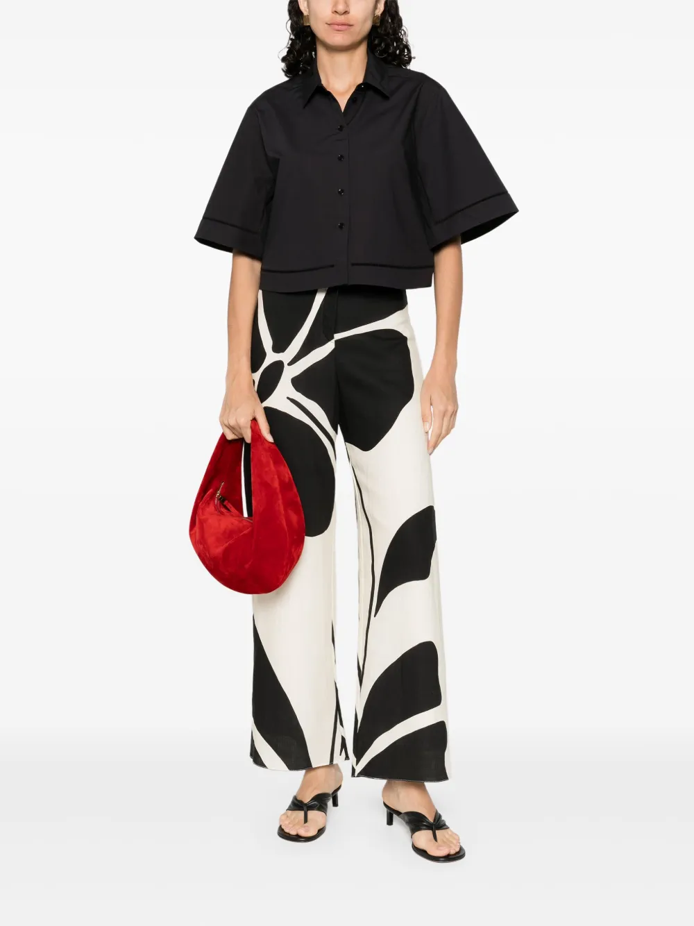 Róhe Katoenen blouse - Zwart