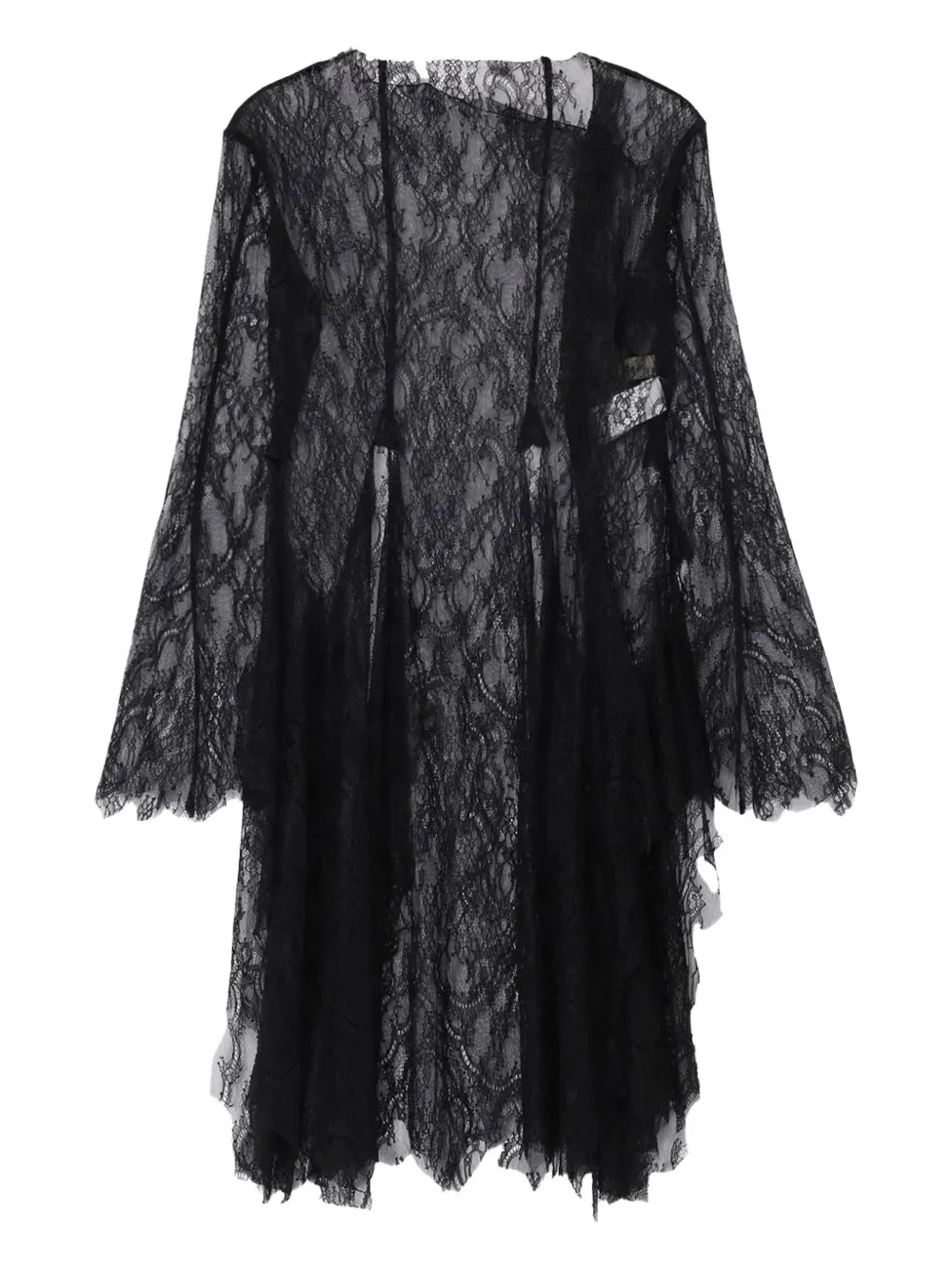 Yohji Yamamoto lace long-sleeve blouse - Nero