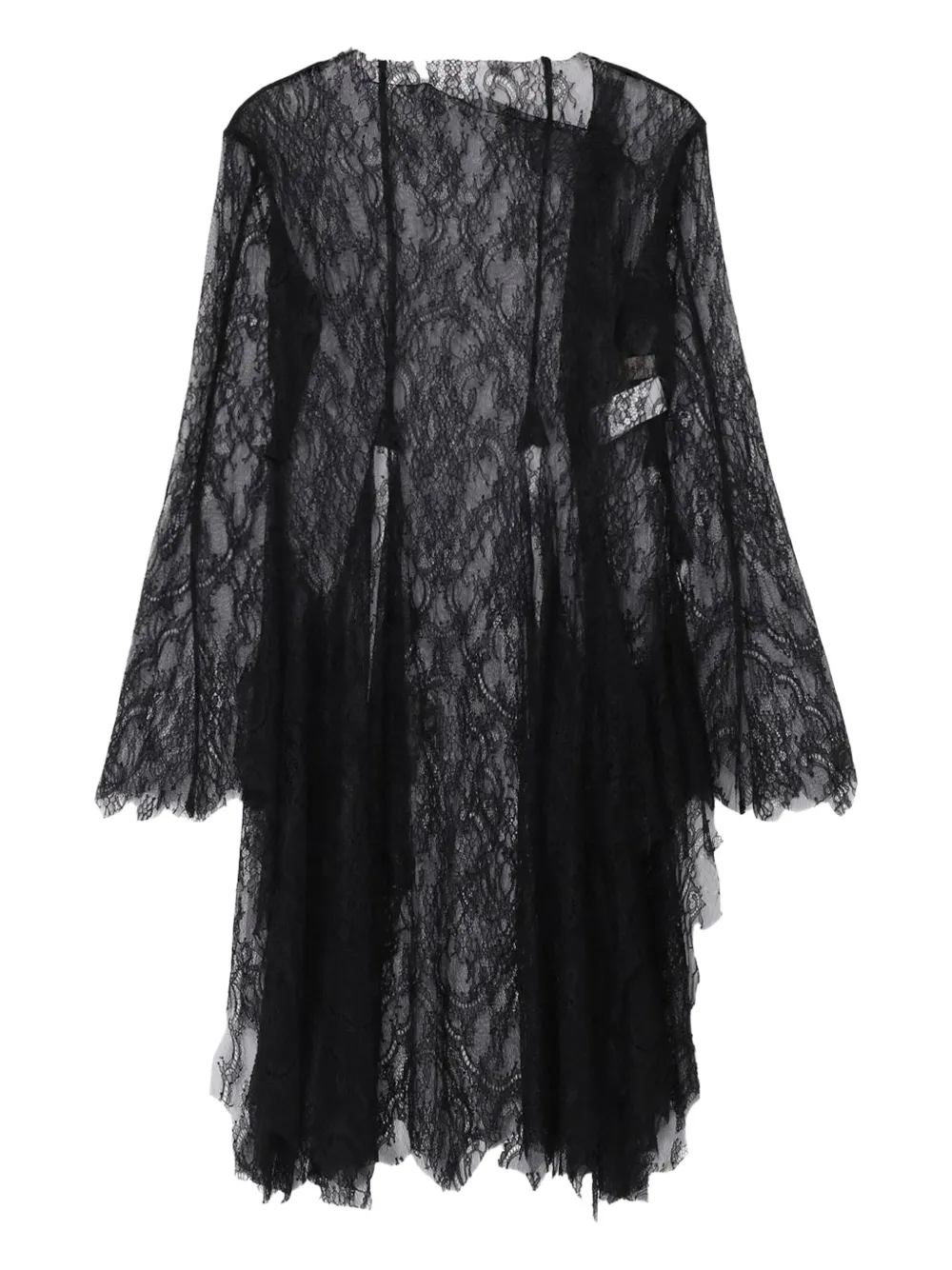 Yohji Yamamoto lace long-sleeve blouse - Nero