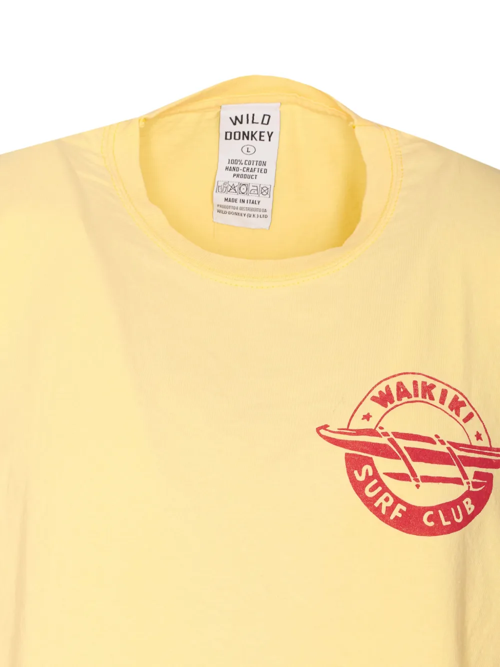 Wild Donkey Crewneck Graphic Print Short Sleeves Soft Fabric In Yellow