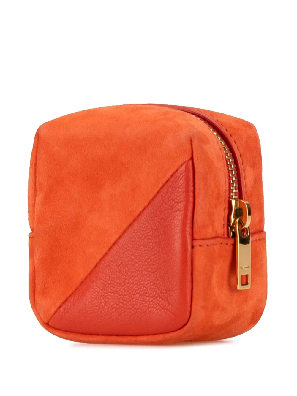 Saint Laurent Pre-Owned 2021 Suede and Calfskin Jamie Cube Charm coin pouch | Image 2