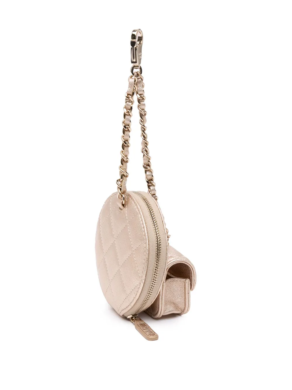 CHANEL Pre-Owned 2021-2024 Metallic Lambskin Round Purse and AirPods Case coin pouch | Image 2