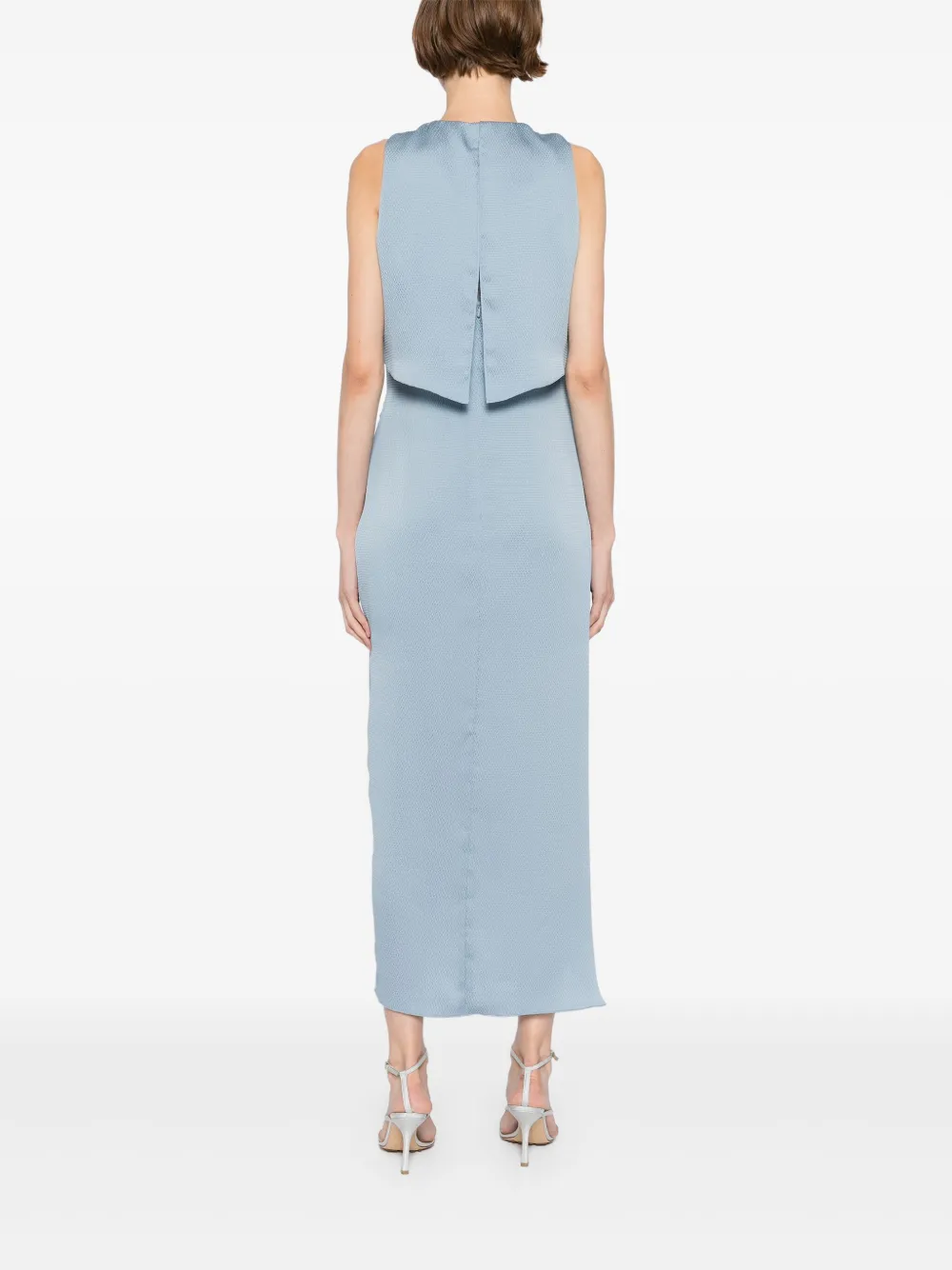 Amsale Jurk met gedrapeerdee rok Blauw