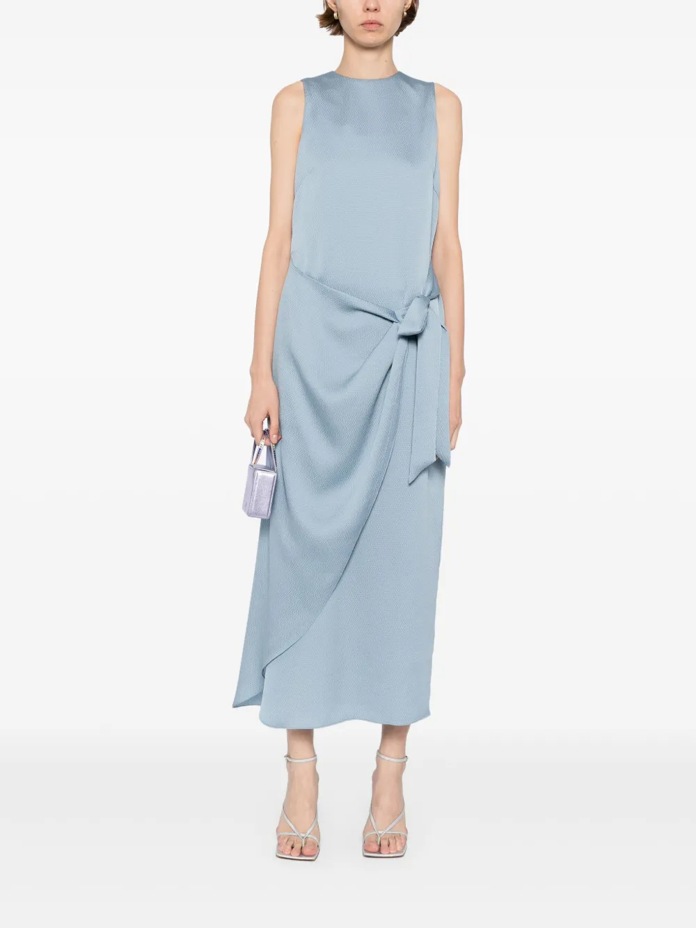 Amsale Jurk met gedrapeerdee rok - Blauw