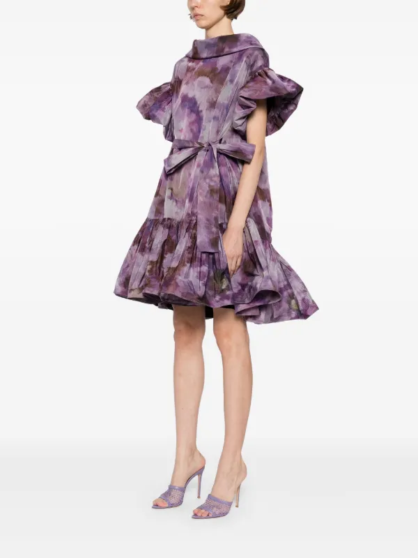 Amsale Taffeta Trapeze Dress Purple FARFETCH ID