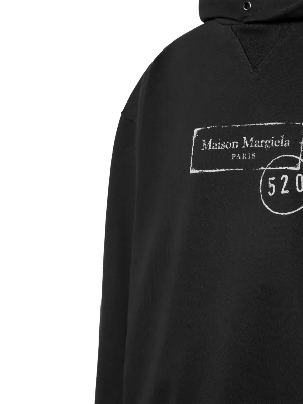 パーカー・フーディ MAISON MARGIELA COTTON HOODIE Maison Margiela logo-embroidered Cotton Hoodie | Black