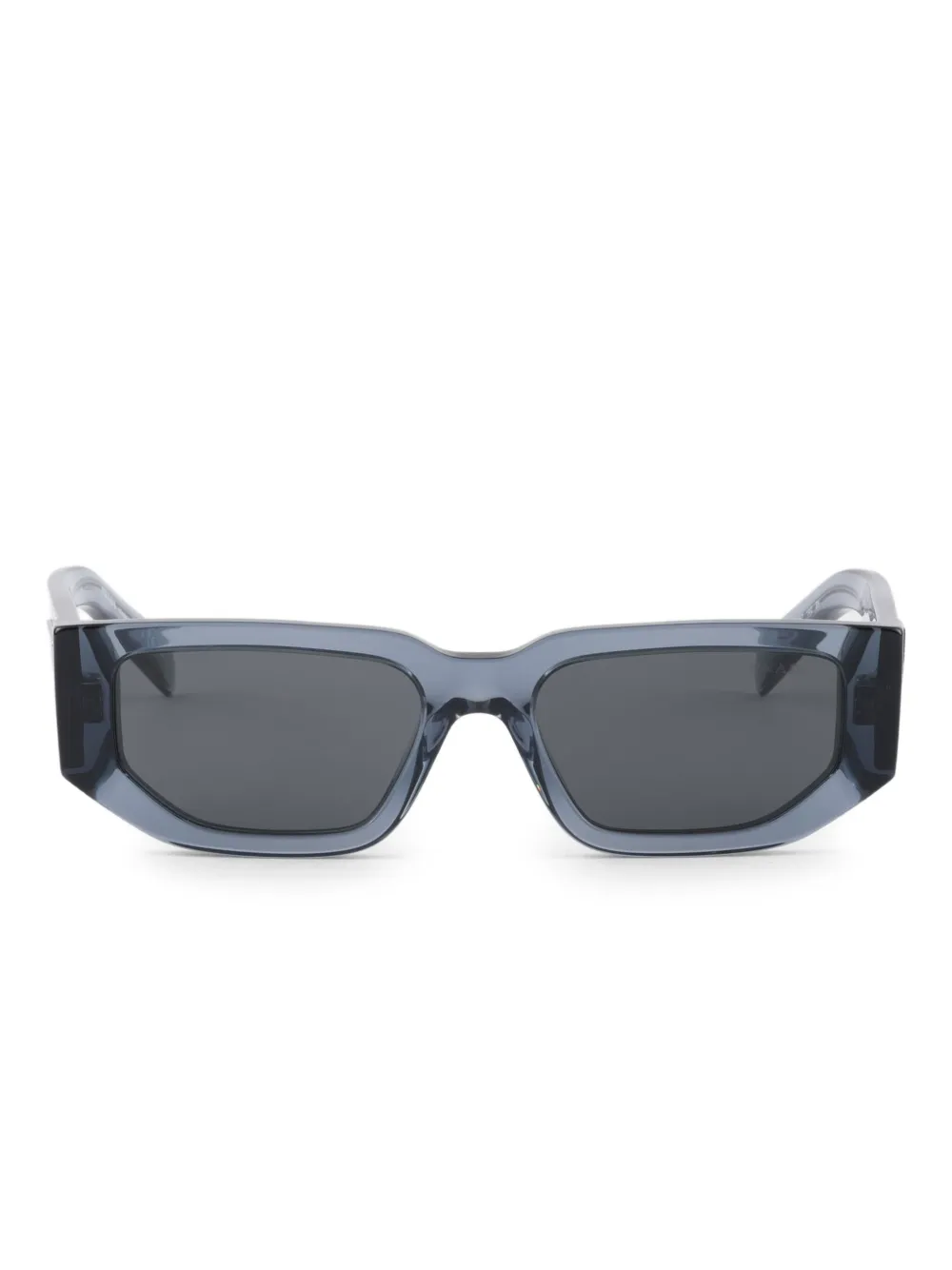 Prada Eyewear Zonnebril met driehoekig logo Blauw