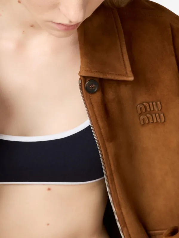 Miu Miu Suede Jacket | Brown | FARFETCH