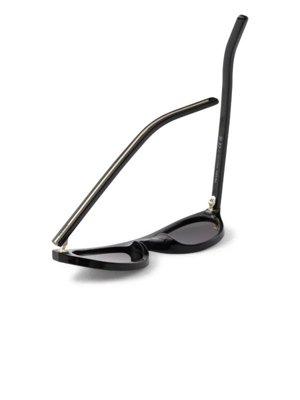 Prada ラウンドフレーム サングラス | ブラック | FARFETCH JP