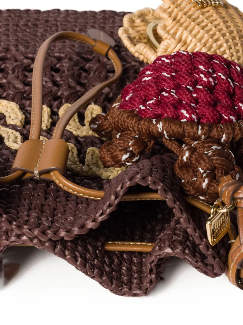Miu Sleutelhanger met schildpadpatroon Bruin