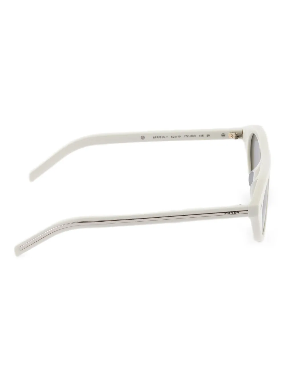Prada Eyewear Zonnebril met ovalen montuur Wit